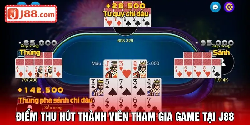 Điểm thu hút thành viên tham gia game tại J88