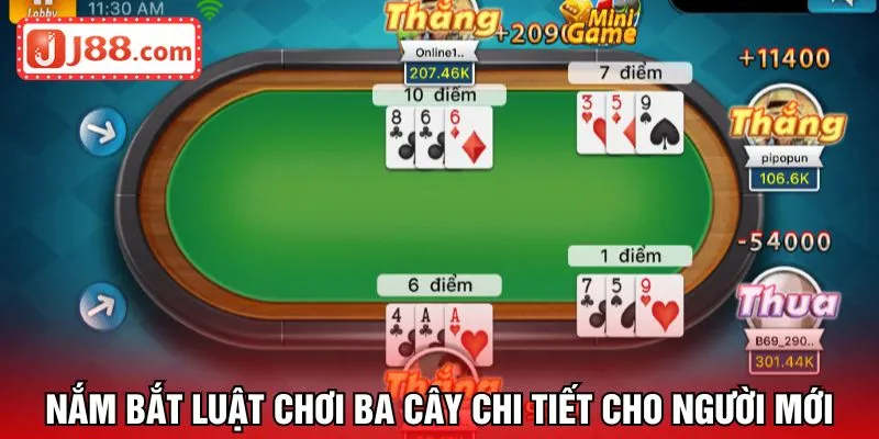 Nắm bắt luật chơi ba cây chi tiết cho người mới
